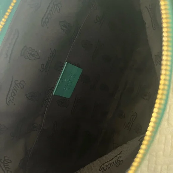 Gucci Green Leather Bamboo Detail Tassel Lucy Fold Over Clutch - Picture 7 of 8